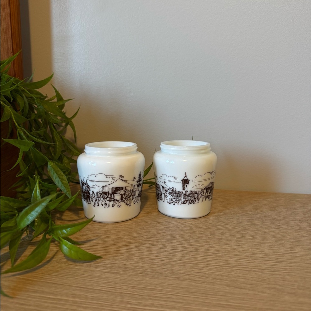 Milk Glass Decorative Jars, No Lids!